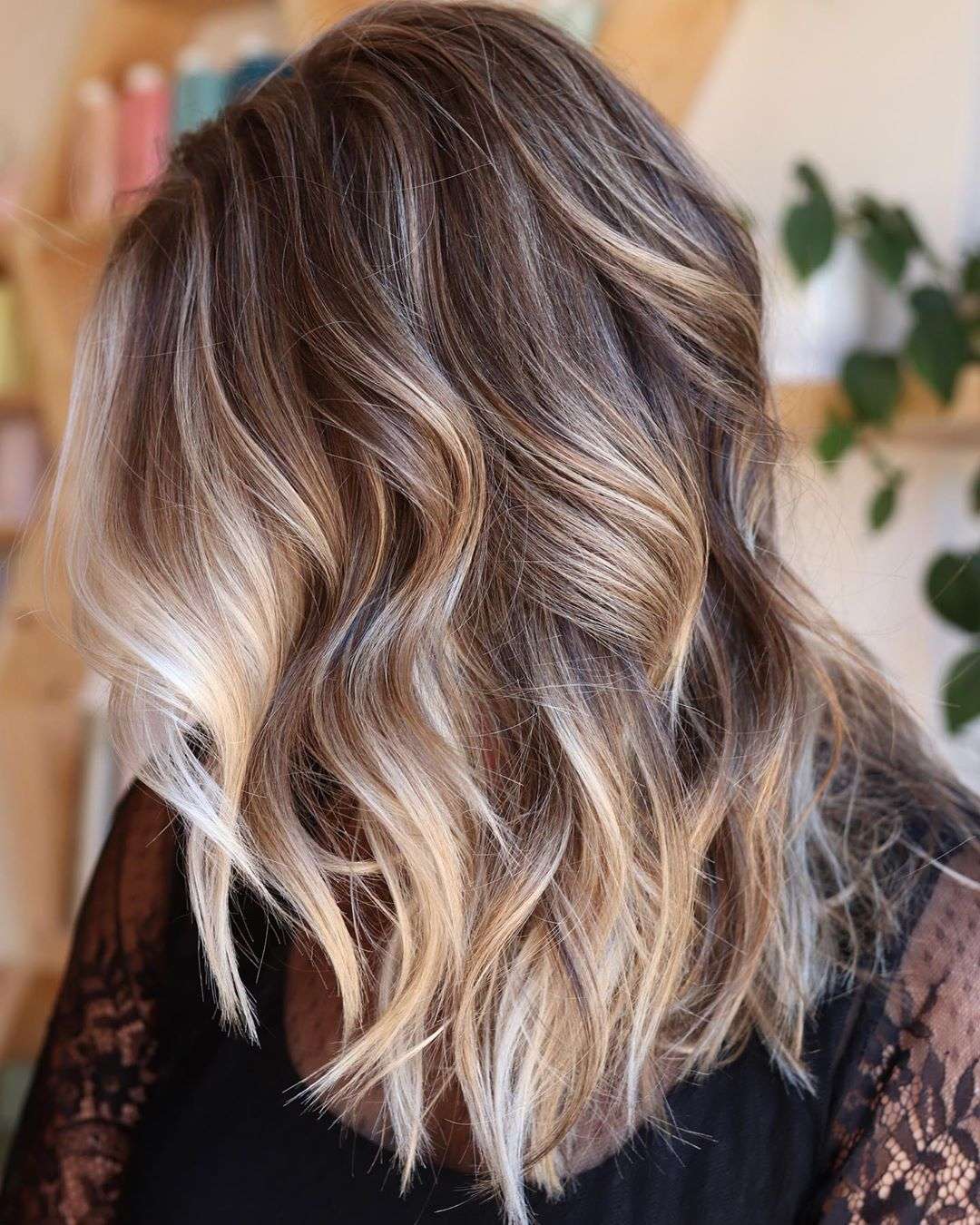 Ash blonde wavy hair with texture