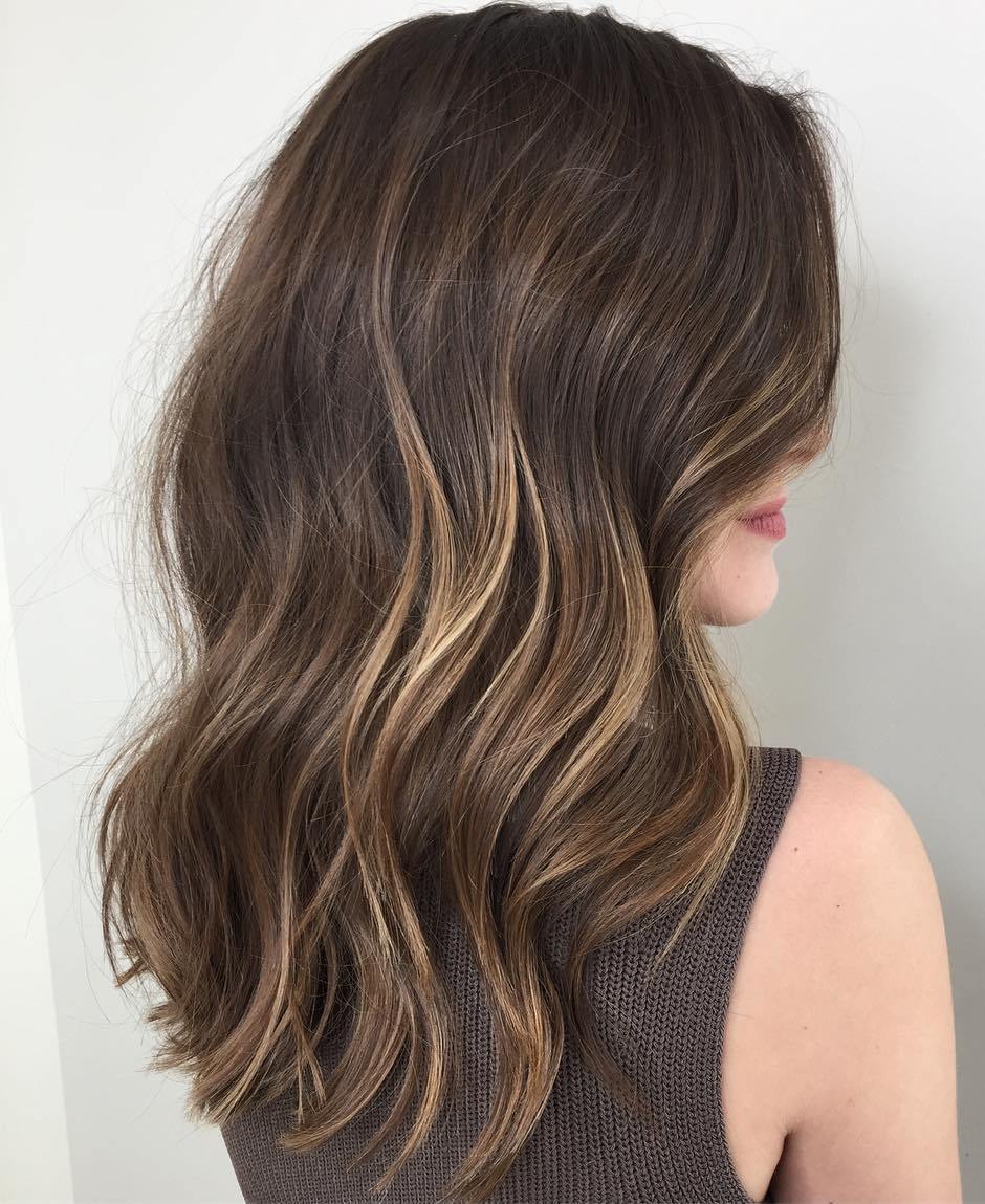 Mocha highlights on medium hair