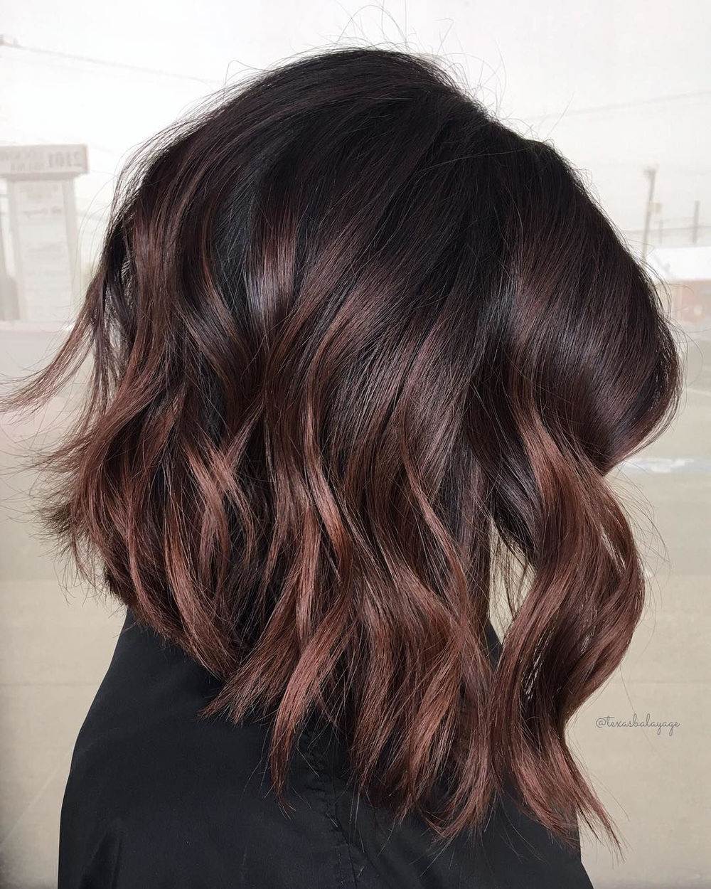 Deep plum bob with texture