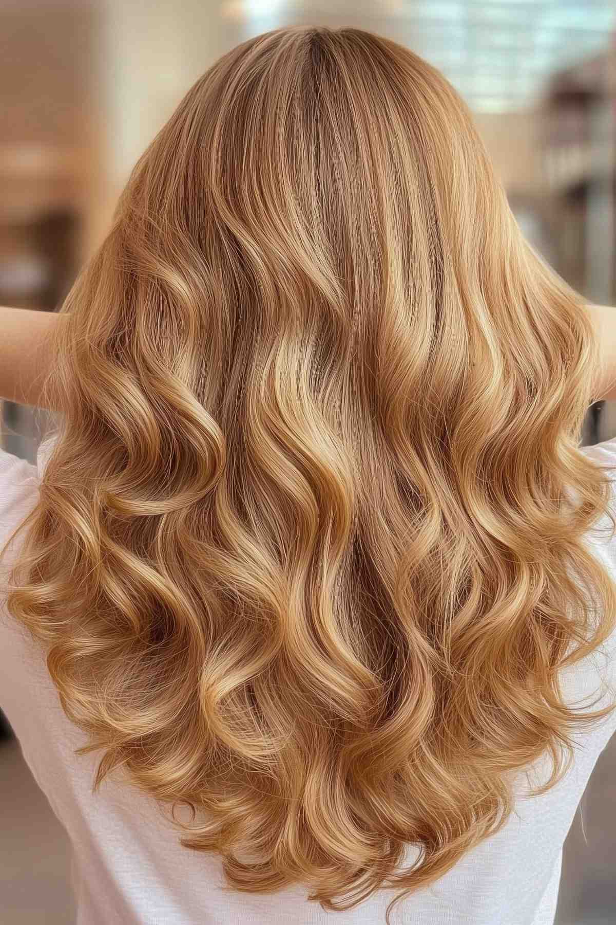 Golden blonde glamour curls for a luxurious touch