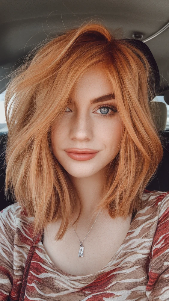 Copper blonde bob with volume for a bold statement