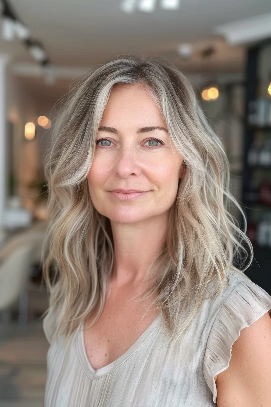Soft ash blonde waves for a relaxed vibe