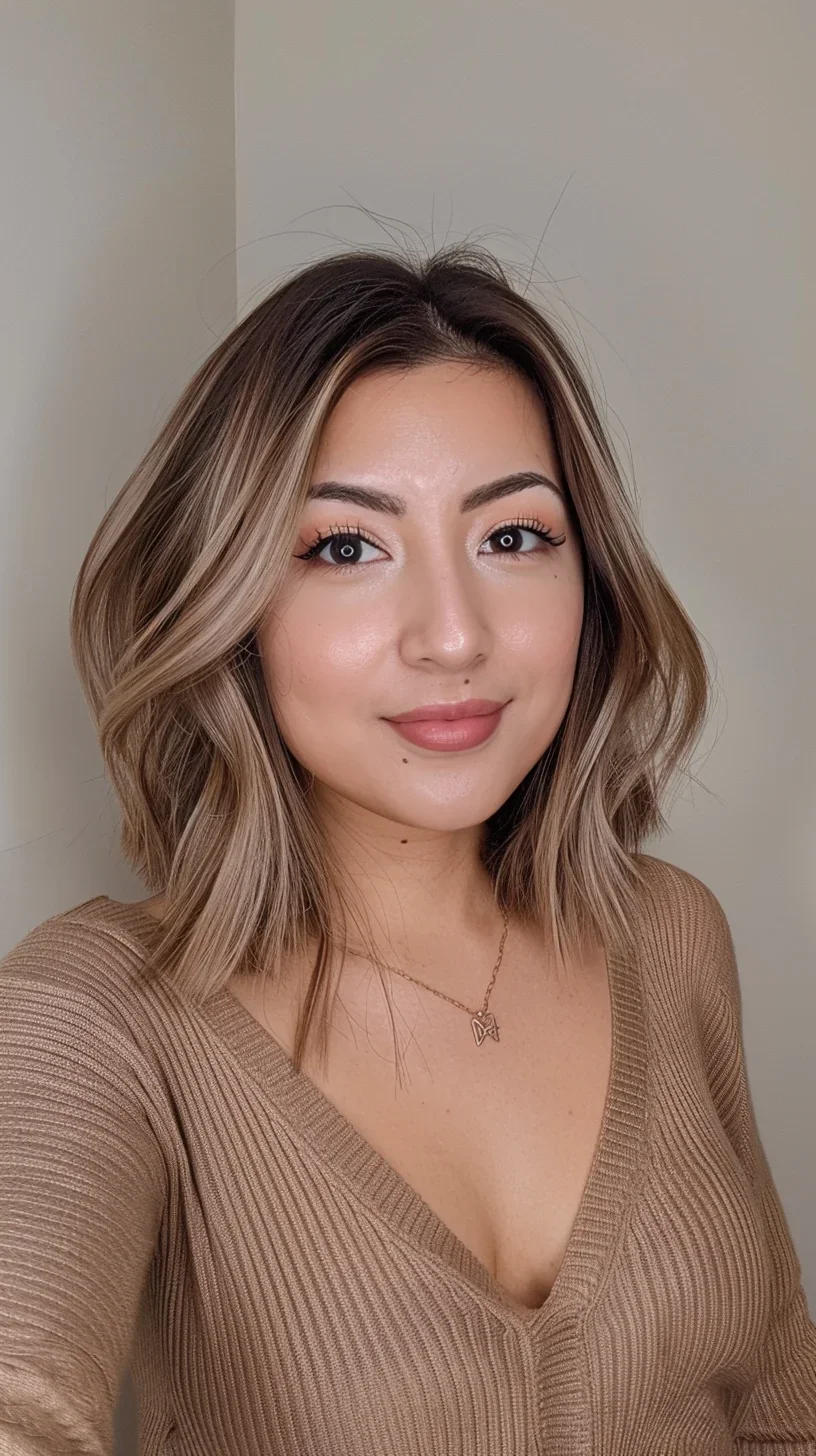 Soft waves, face-framing highlights, short length