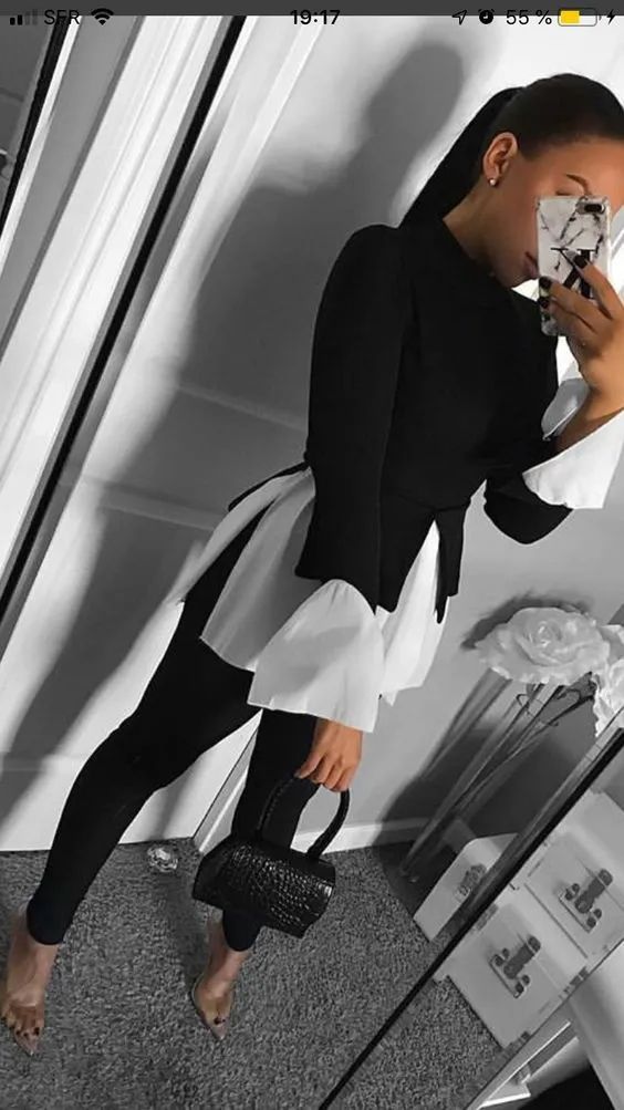 Black and white layered outfit
