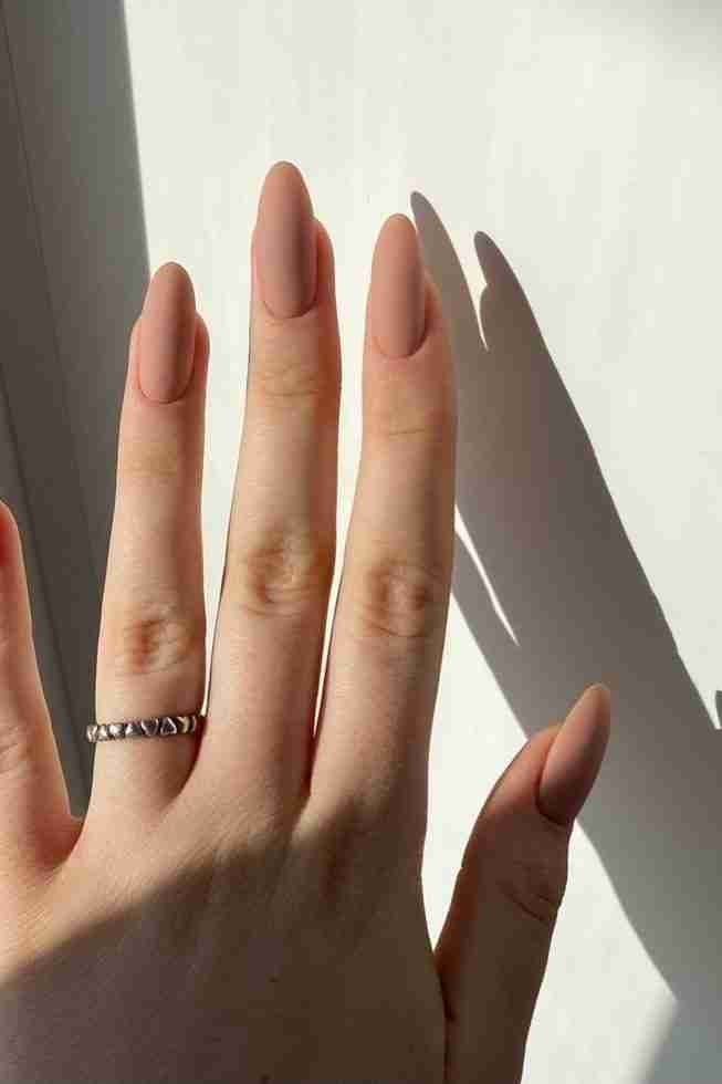 Matte gold nails with a minimalist vibe for understated elegance