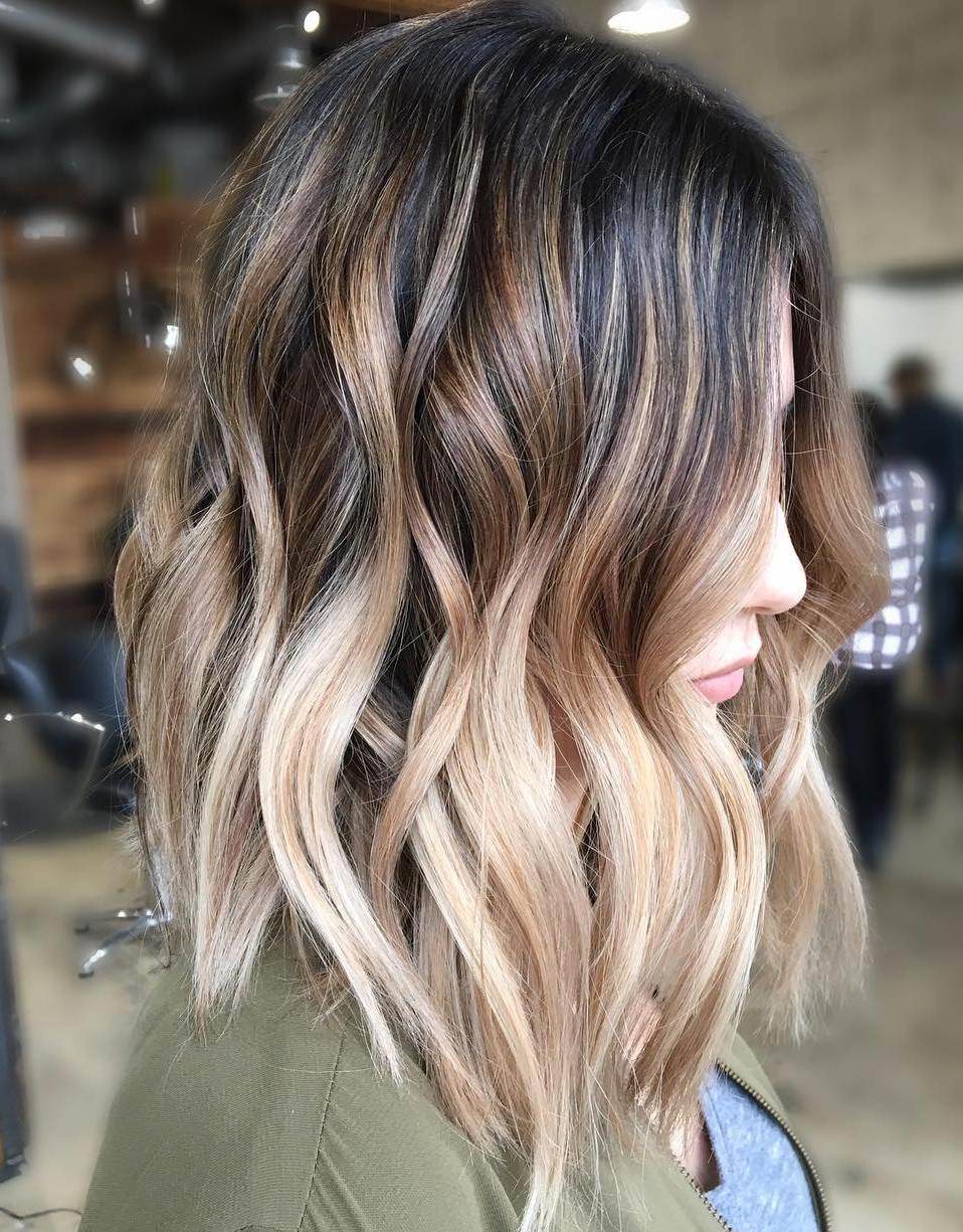 Textured bronde lob with soft waves