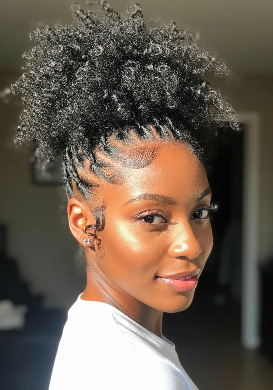 High puff with defined curly texture