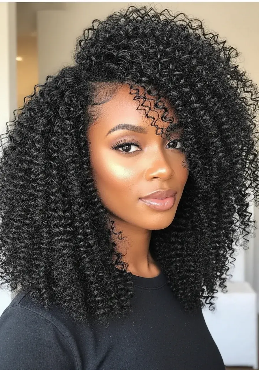 Curly frohawk with defined ringlets