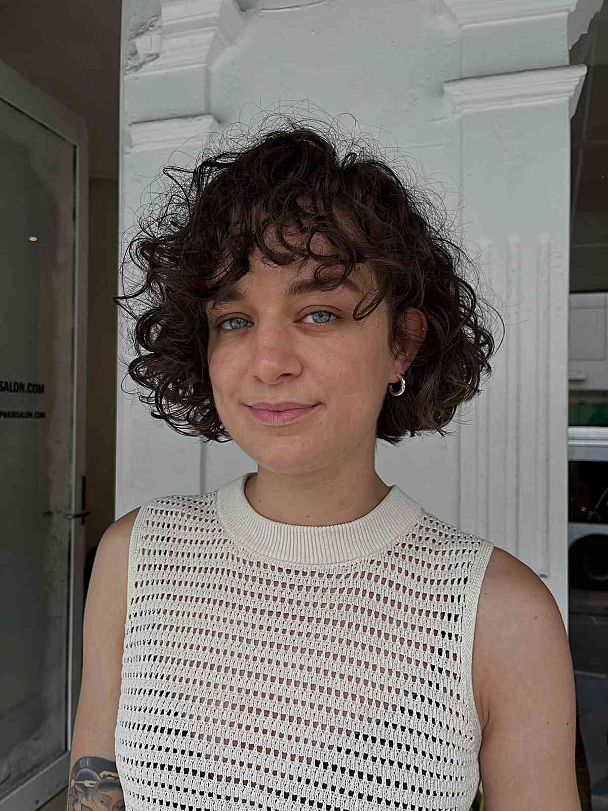Hairstyles For Short Curly Hair inspiration look 1