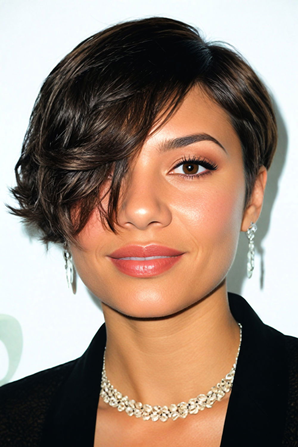 Sleek asymmetrical pixie with modern edge