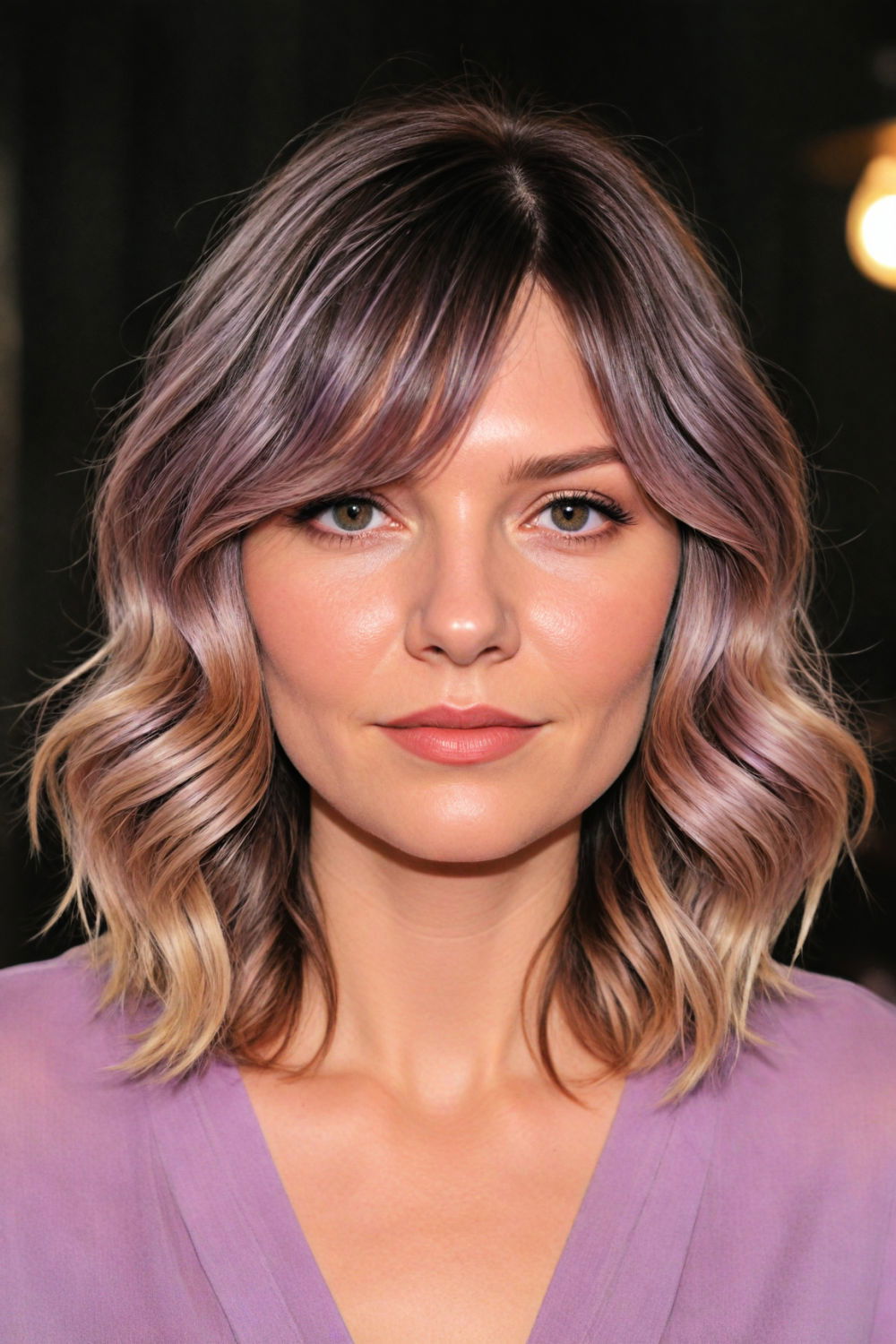 Soft waves with lavender highlights for a whimsical look