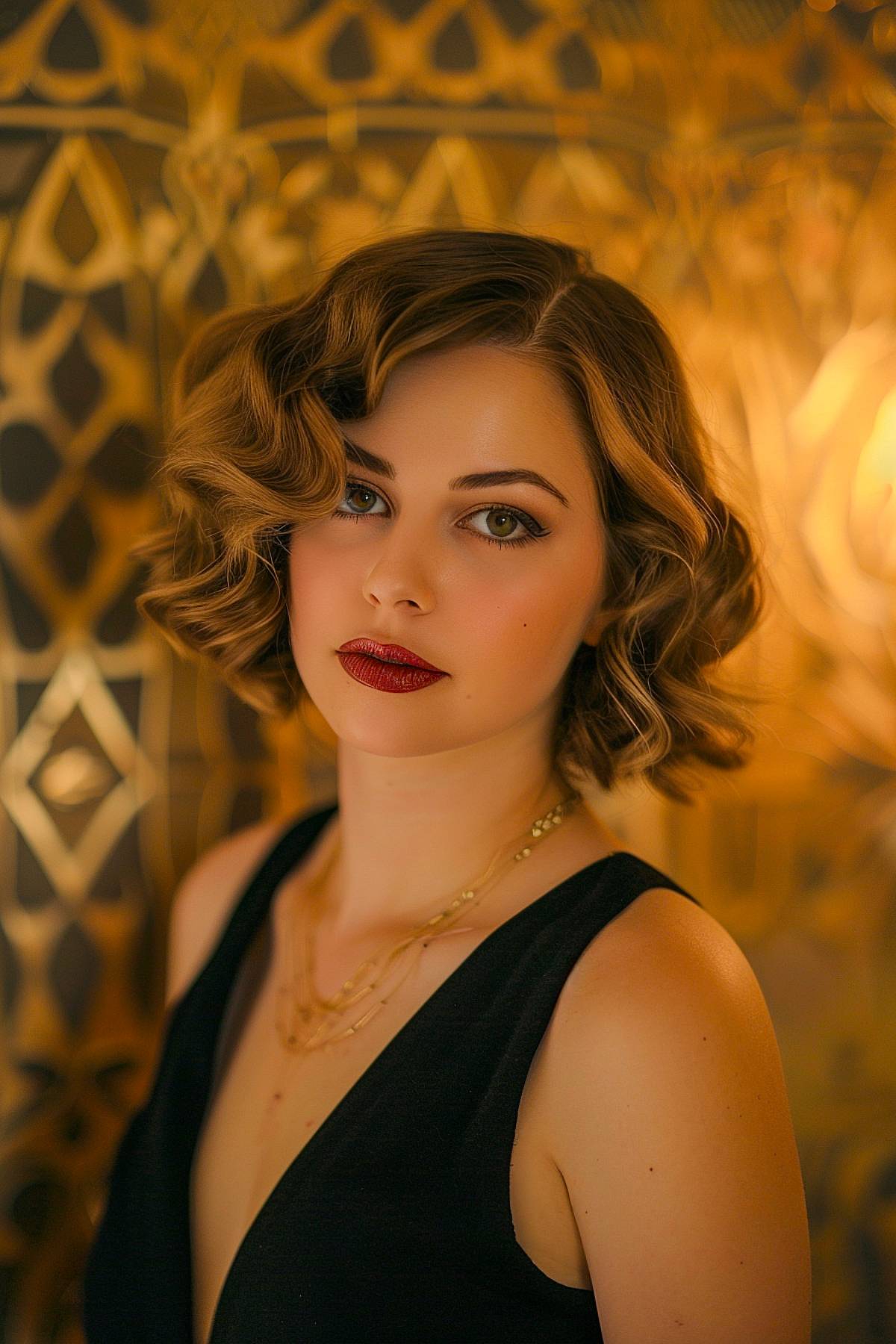 Glamorous vintage waves for evening elegance