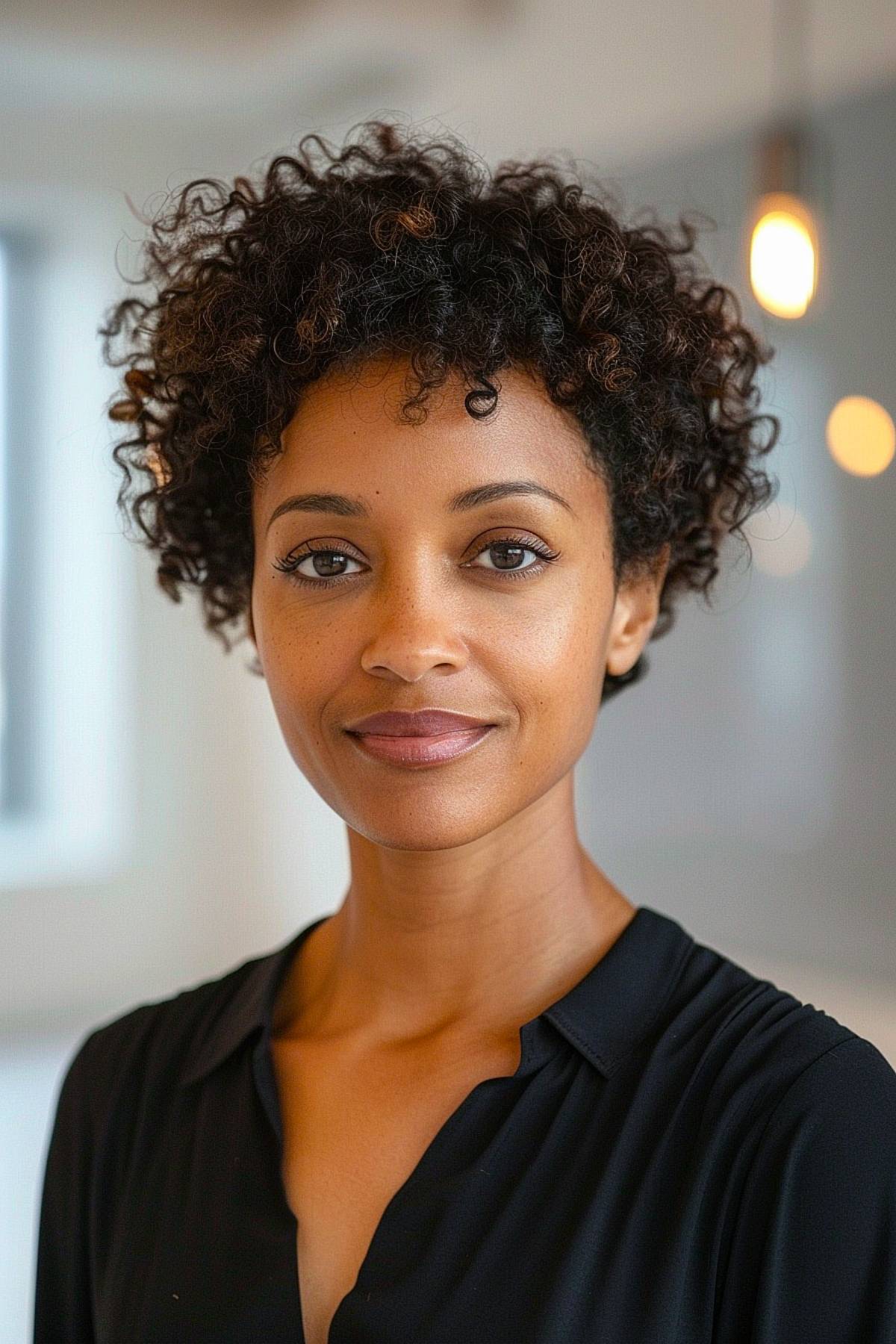 Short textured afro for natural volume