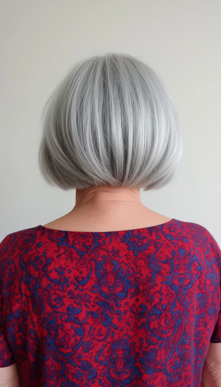 Chic silver bob with rounded layers