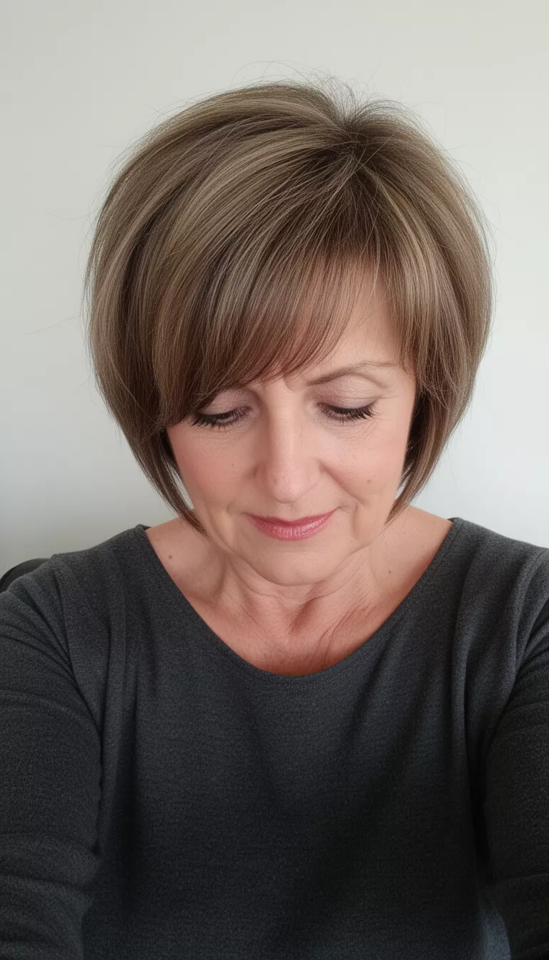 Classic bob with side-swept bangs