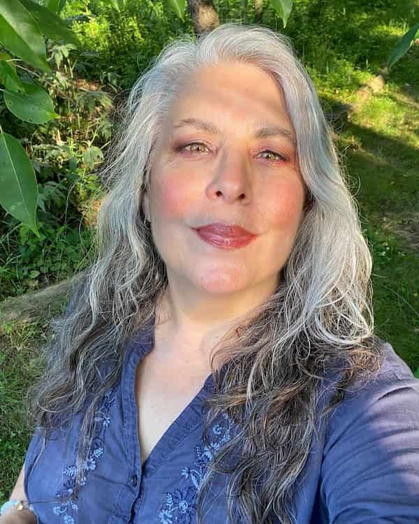 Long silver waves with natural texture