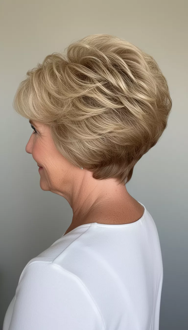 Layered blonde bob with volume