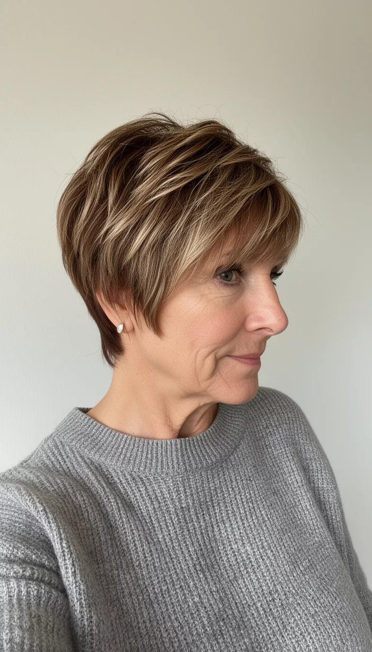 Sophisticated short pixie with layers
