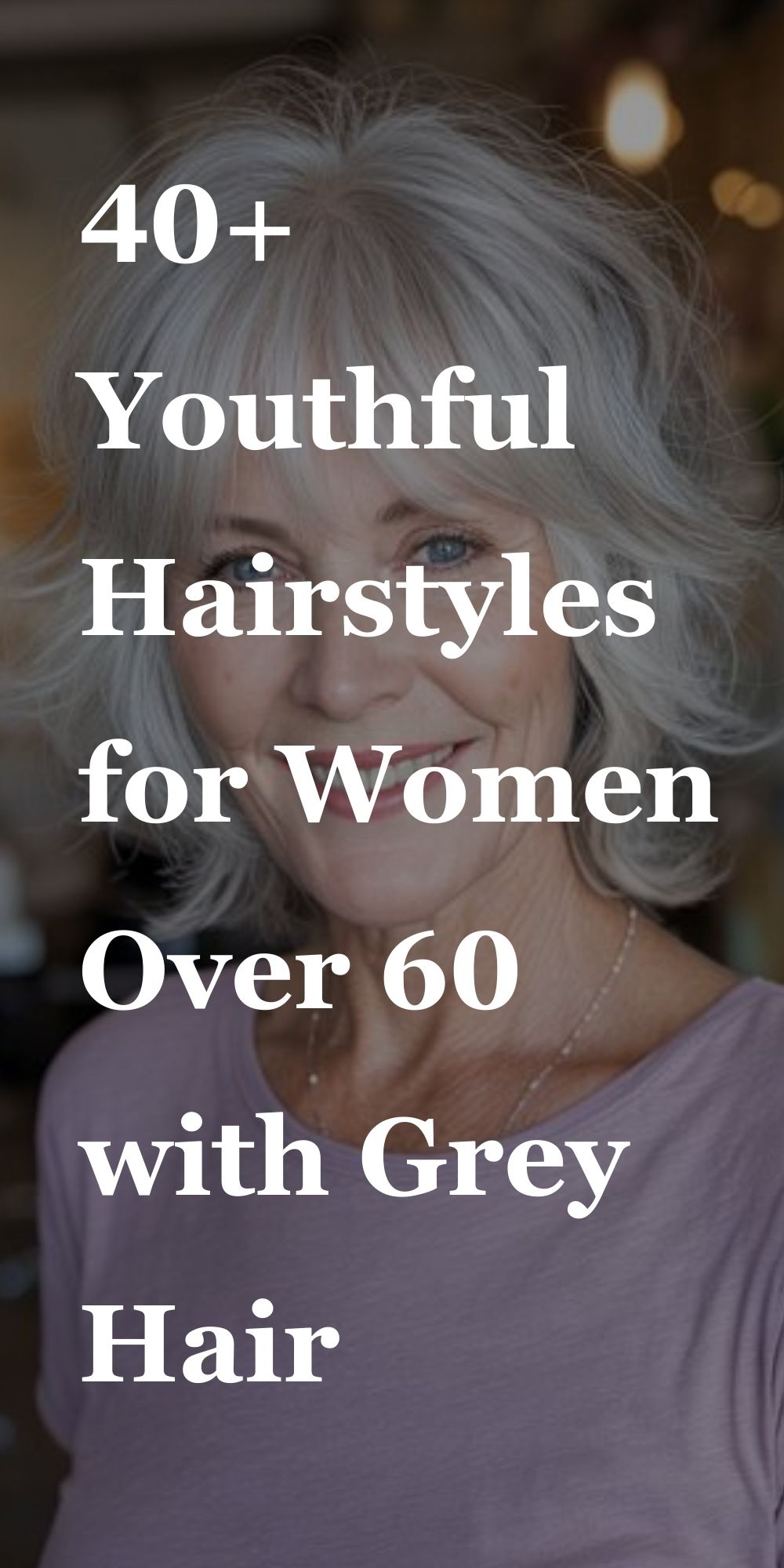 Elegant wavy bob with gray hair