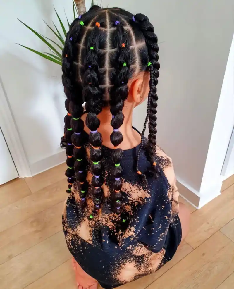 Colorful braided rows for Halloween