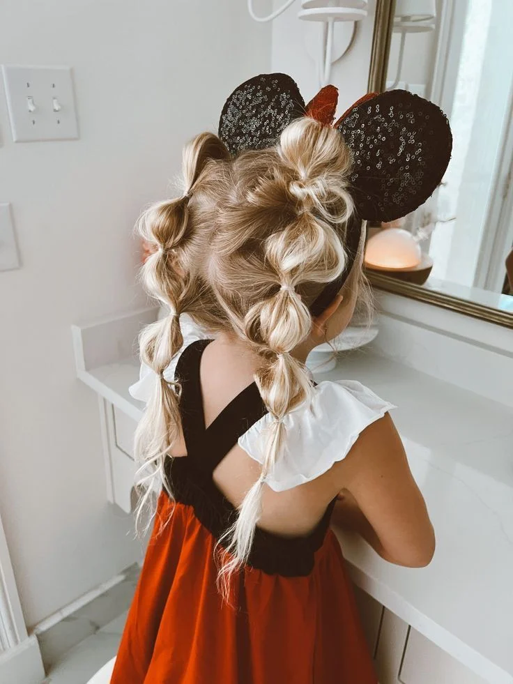 Mouse ears with twisted hair for Halloween