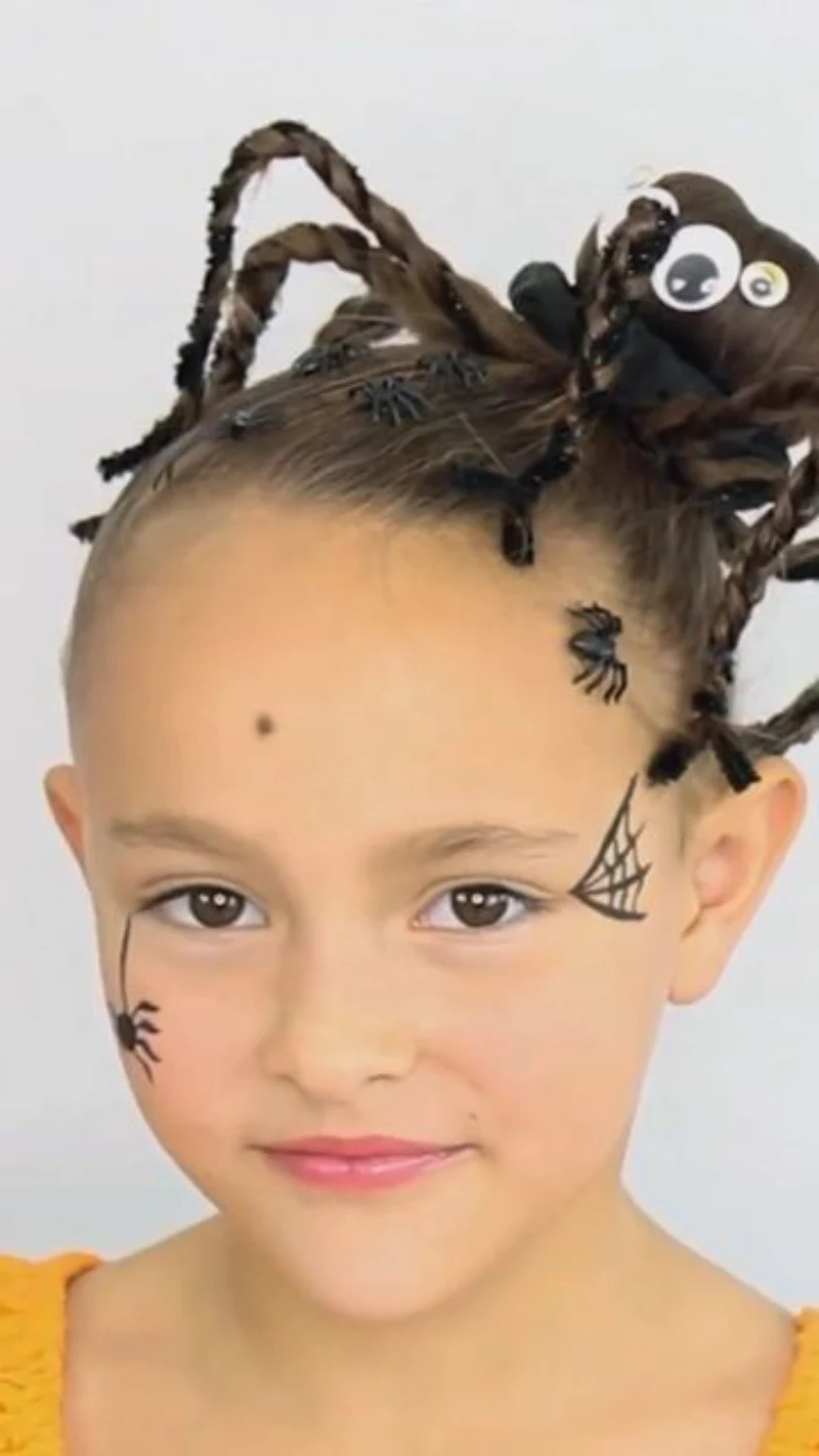 Child-friendly spider braid hairstyle