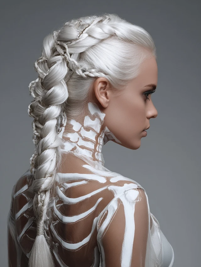 Intricate silver braid with warrior vibe