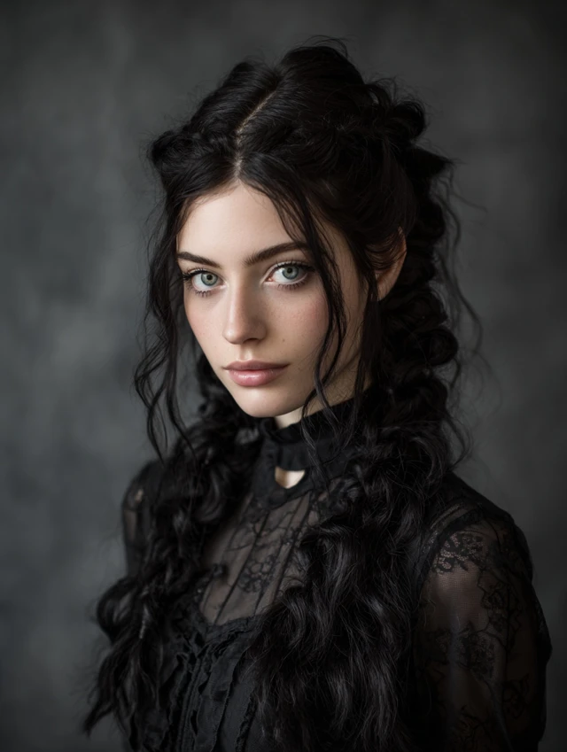 Gothic-style braids with dark, mysterious allure