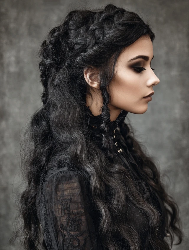 Gothic braided crown with waves