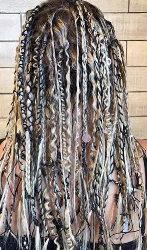 Bohemian witchy braids with texture