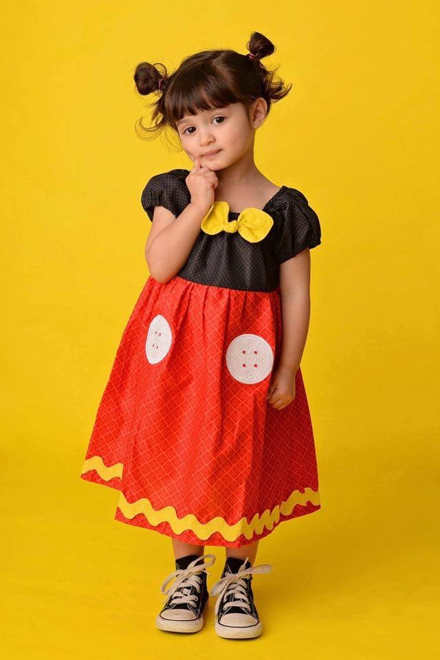 Minnie Mouse costume, polka dot dress and ears