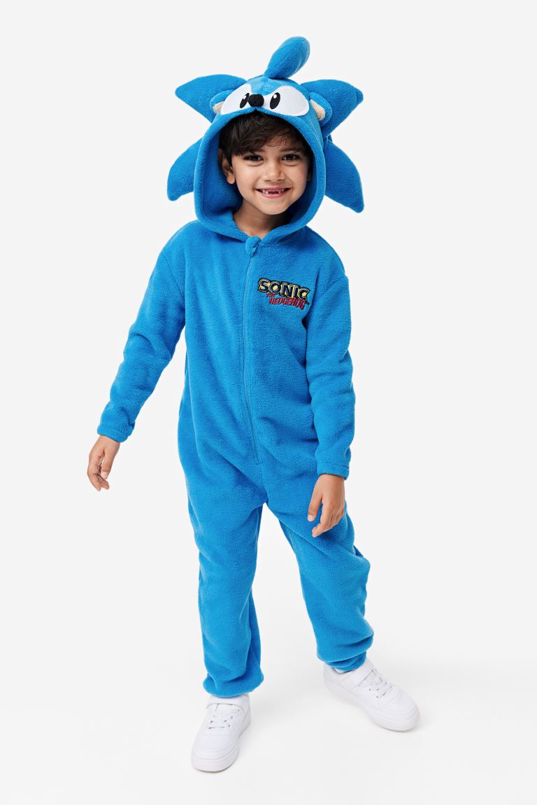 Sonic costume, plush blue jumpsuit