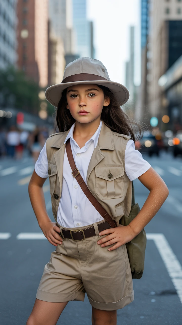 Safari costume, khaki shorts and hat
