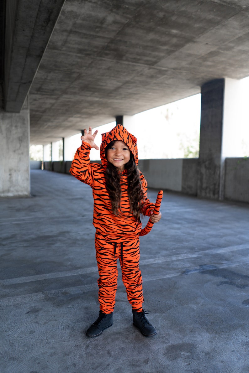 Tiger costume, orange and black stripes