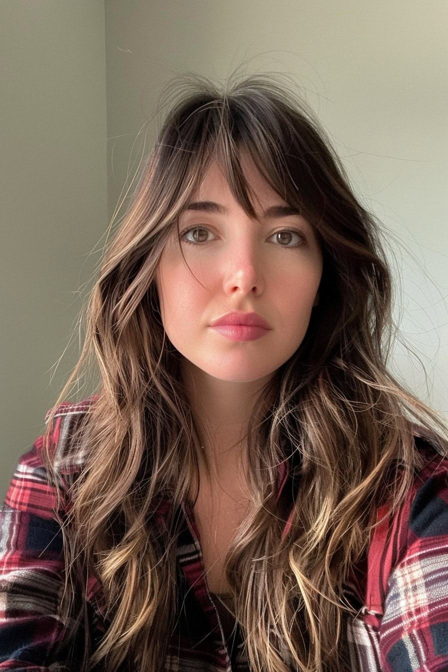 Textured waves with natural bangs