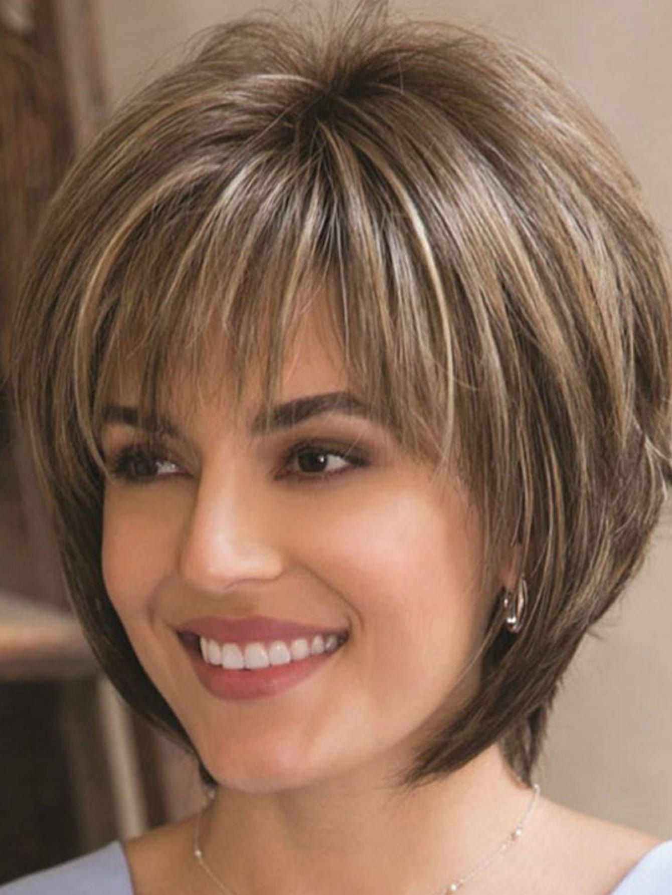 Layered bob with wispy bangs