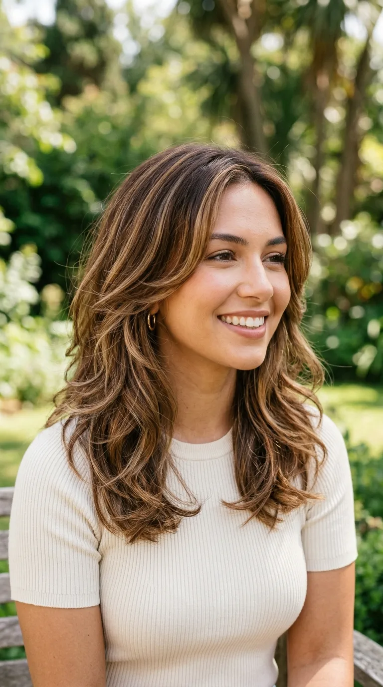 Textured medium layers with soft highlights