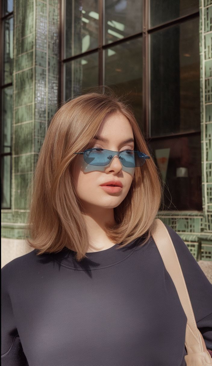 Smooth blunt bob with natural shine