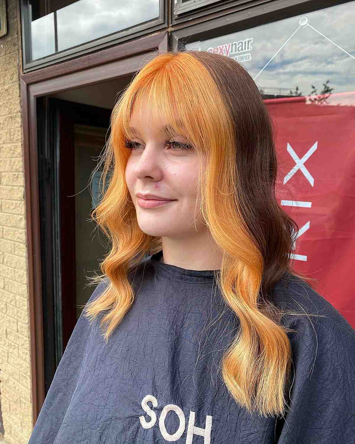 Vibrant orange and copper waves