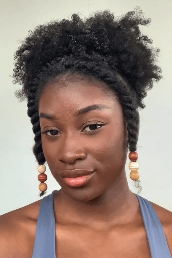 Twisted puffs with beads