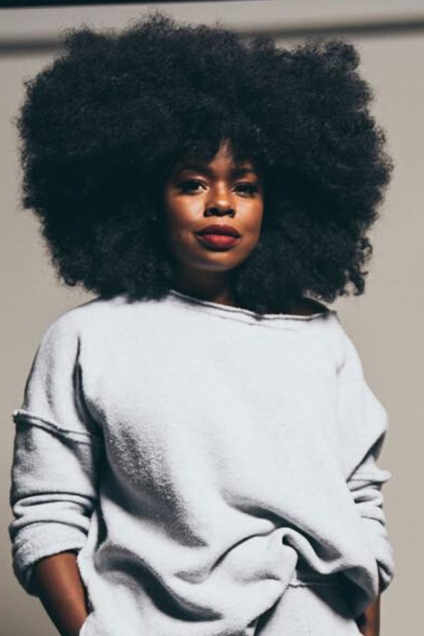 Large voluminous afro hairstyle