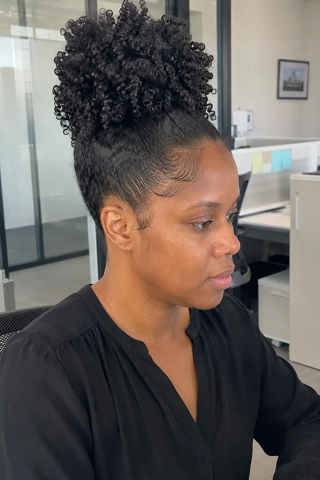 High puff ponytail for office