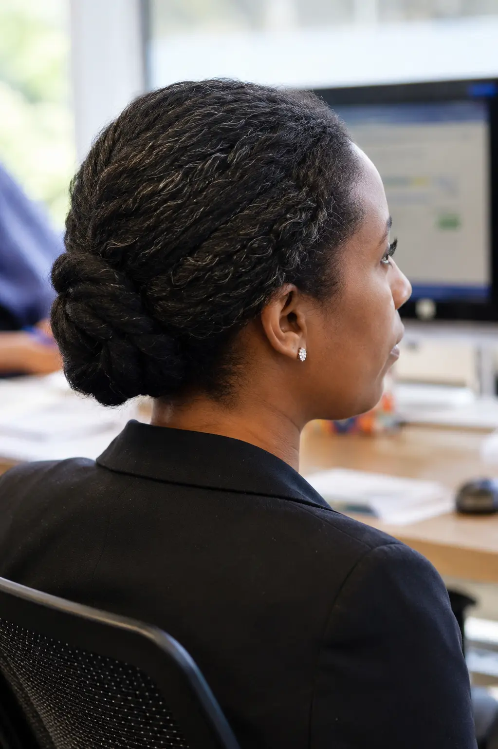 Low bun for professional settings