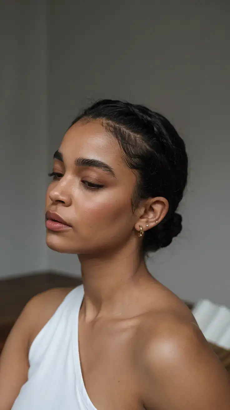 Sleek braided updo