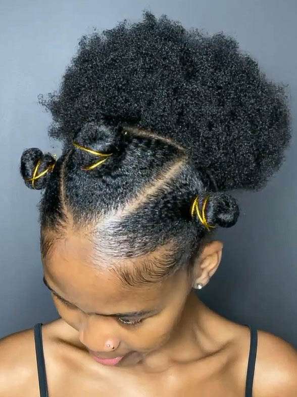 Bantu knots with puff