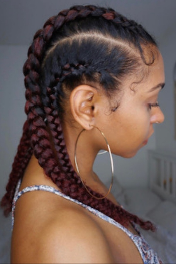 Cornrows with ombre effect