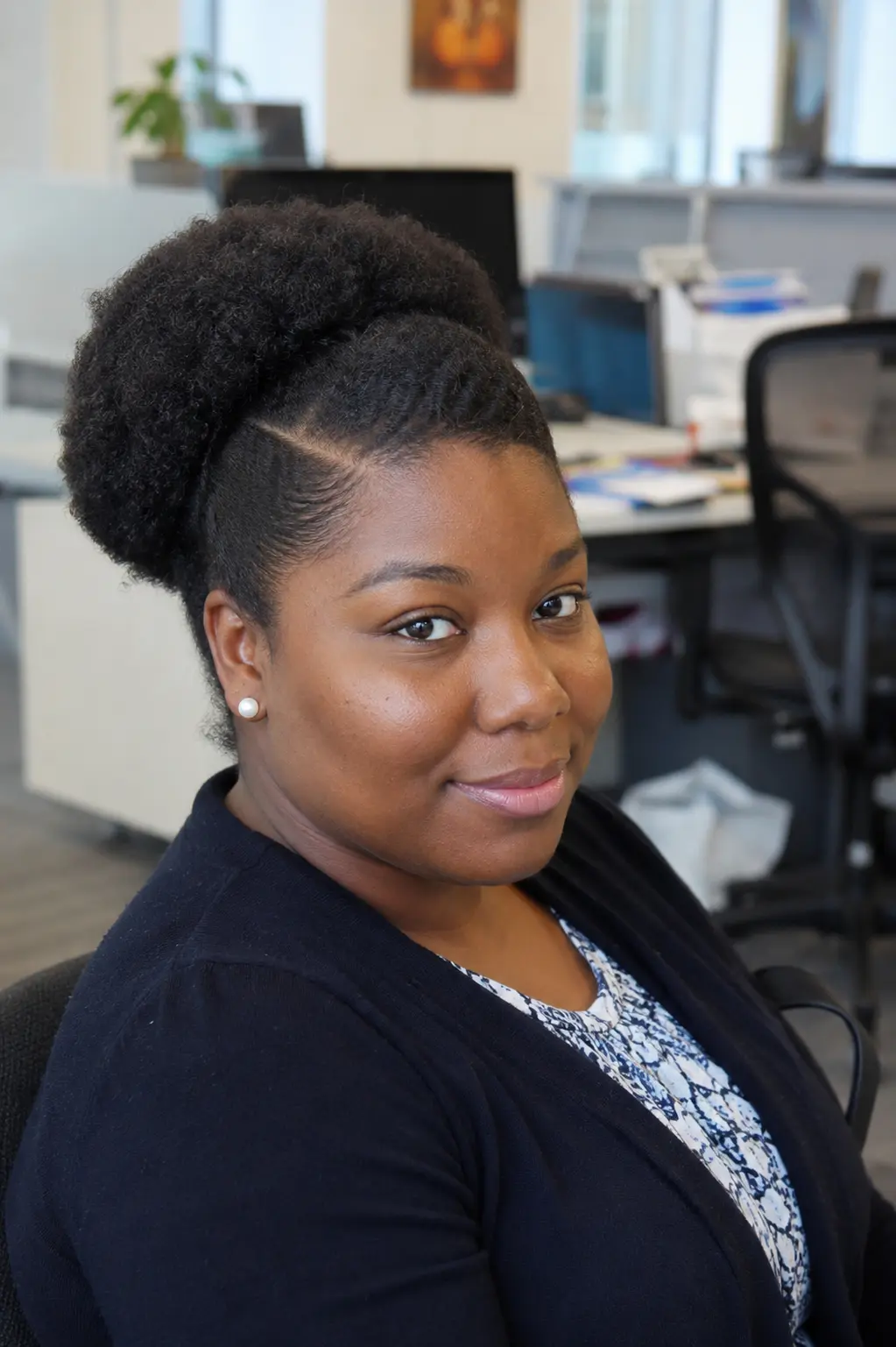 Office-ready high puff hairstyle