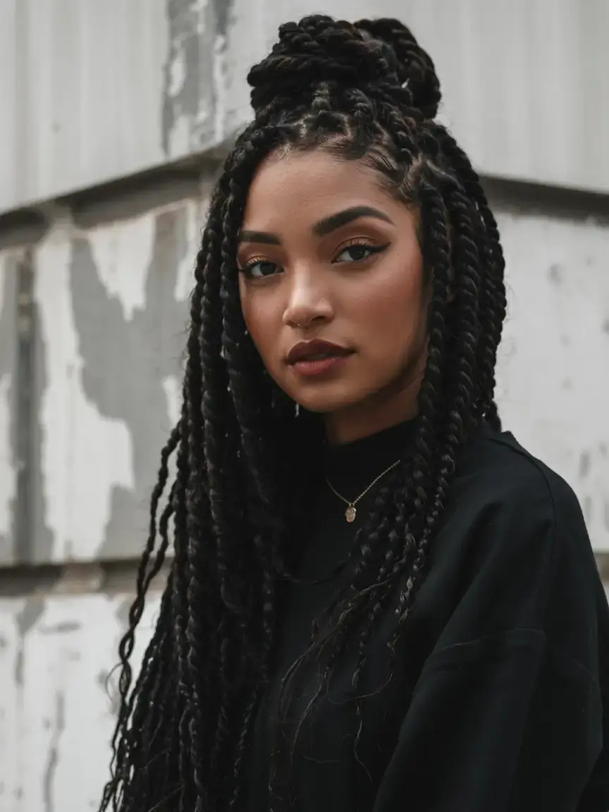 Twists and long braids style