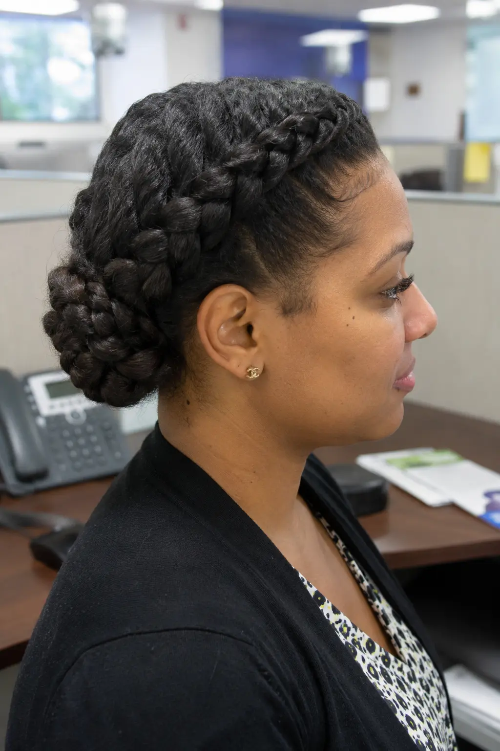 Classic braided updo for work