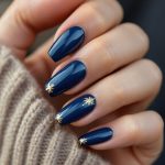 Navy Blue Nails inspiration look 1